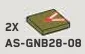 Tile 2 x 2 w/ Printed Red Caution Triangle in Green, Olive Drab (Infinite Green) (Metallic)