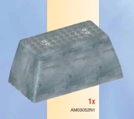 Wall: Large Stone Block 6 x 12 w/ Printed Detail in Silver, Dull