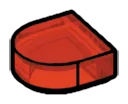 Tile Round 1 x 1 Half-Round in Red (Translucent)