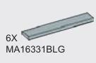 Tile 1 x 6 in Gray, Dull