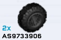 Wheel, Assembled, Medium: all terrain, left in Green, Jungle (Camo)