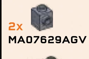 Brick Modified 1 x 1 with side stud in Gray, Light (Metallic)