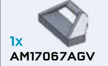 Tile 1 x 3 with raised offset handle in Gray, Light (Metallic)