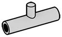 Connector: pipe, small 3 studs long with side pin in Gray, Dull