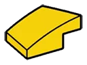 Slope plate 1 x 1 with curved slope & small lip, right in Yellow, Lemon