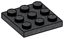 Plate 3 x 3 in Metal, Iron (Metallic)