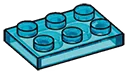 Plate 2 x 3 in Blue, Medium (Translucent)