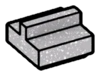 Tile 1 x 1 with raised central ridge in Gray, Steel