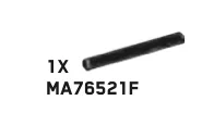 Bar 4 studs long, slightly rounded ends in Black