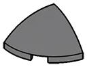 Slope brick 45 2 x 2 corner round with rounded slope in Gray, Dark (Flake)