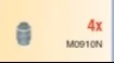Brick Round 1 x 1 in Silver, Dull