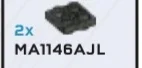Plate Modified 2 x 2 connector: male:male in Gray, Cool Dark (Flake)