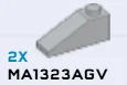 Slope 33 1 x 3 with Stud on Top in Gray, Light (Metallic)