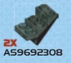 Slope Inverted 45 2 x 3 x 3 w/ Printed Black Detail on Edge - Right in Green, Jungle (Camo)