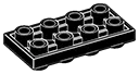 Plate 2 x 4 connector: male:male in Black