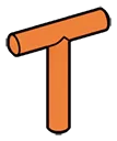 Bar 1 x 2 x 1 with perpendicular handles in Orange, Bright