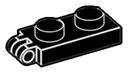 Hinge plate 1 x 2 with two fingers, locking in Black