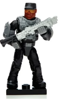 Figure, Halo: NMPD Police Officer, Black Skin Tone - Black / Grey Uniform