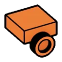 Bracket Tile 1 x 1 w/ One Stud on Side, Descending in Orange, Bright