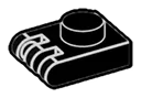 Hinge plate 1 x 1 with 3 fingers in Black