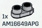 Plate 1 x 2 Connector: female:female, type 01 in Gray, Steel