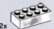 Brick 2 x 4 in White (Camo)