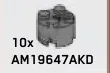 Brick 2 x 2 round with axle hole in Gray, Light Camo (Metallic)