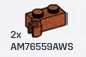 Hinge brick 1 x 4 two-thirds-height, bottom in Brown, Rust