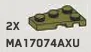 Wedge Plate 2 x 3 - Left in Green, Olive Drab (Infinite Green) (Metallic)