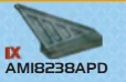 Tile 1 x 3 tail, vented and skewed backward, right in Green, Jungle (Camo)