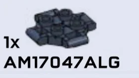 Plate Modified 2 x 2 Cross with handles in Gray, Dark Smoke