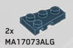 Wedge Plate 2 x 3 - Right in Gray, Dark Smoke