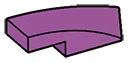 Slope brick 33 1 x 3 curved slope, skewed right in Magenta, Rich