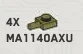 Plate Modified 1 x 1 with horizontal pin in Green, Olive Drab (Infinite Green) (Metallic)