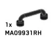 Bar 1 x 4  Short Railing Fence with 2 Studs in Black (Metallic)