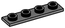 Tile 1 x 4 inverse in Gray, Dark (Flake)