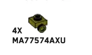 Bracket Plate 1 x 1 with one stud on side, descending in Green, Olive Drab (Infinite Green) (Metallic)