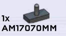 Tile Modified 1 x 2 with Vertical Bar Peg / Joystick in Gray, Dark (Metallic)