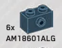 Brick Modified 1 x 2 with side stud in Gray, Dark Smoke