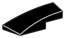 Slope brick 33 1 x 3 curved slope, skewed left in Black