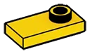 Plate Modified 1 x 2 with one stud, offset in Yellow, Lemon