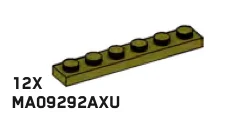 Plate 1 x 6 in Green, Olive Drab (Infinite Green) (Metallic)
