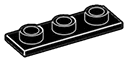 Tile 1 x 3 inverse in Black