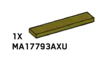 Tile 1 x 5 in Green, Olive Drab (Infinite Green) (Metallic)