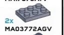 Plate 2 x 3 in Gray, Light (Metallic)