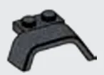 Plate Modified 1 x 2 with offset fender in Gray, Dark (Metallic)