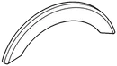 Tile 3 x 8 curve with rounded edges, fender in White