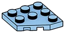 Wedge Plate 3 x 3 without corner, front left in Blue, Deep Pastel
