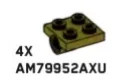 Connector Plate 2 x 2 with Axle Pin Connector Hole in Green, Olive Drab (Infinite Green) (Metallic)
