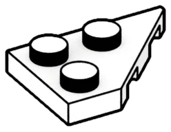Wedge Plate 2 x 3 without corner, left in White